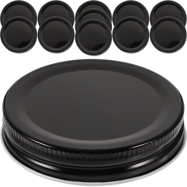 10 tapas de boca ancha para tarros de conserva de 70 mm, de metal, con cierre hermético a prueba de fugas para yogur, mermelada y miel, color dorado.