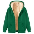 thumbnail image 5 of BOBOGOJP Oversized Zip Up Hoodie for Women Hooded Jackets Full Zipped Sweatshirts Womens Fall Fashion 2025 Fleece Lined Hoodies Green for Size XL, 5 of 5