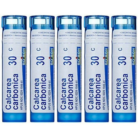 Boiron Homeopathic Medicine Calcarea Carbonica, 30C Pellets, 80-Count Tubes (Pack of 5)