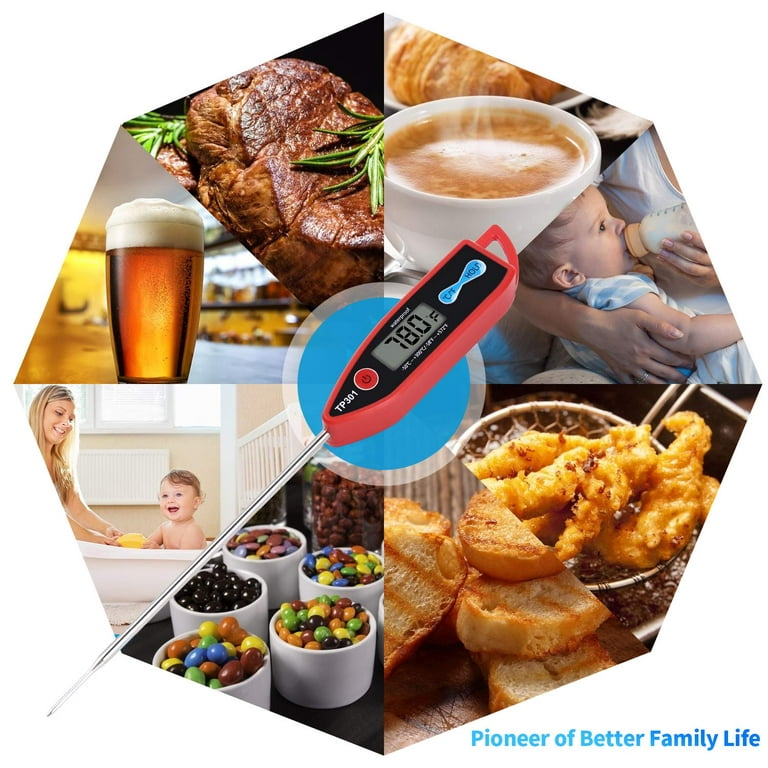 BOMATA Waterproof IPX7 Thermometer for Water, Liquid, Candle and Cooking.  Instant Read Food Thermometer with Long Probe for Cooking, Meat, BBQ! T101