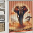 thumbnail image 6 of Orinice African Elephant Savanna Sunset Bathroom Decor Set - Colorful Luxurious Polyester Fabric Shower Curtain with Hooks 60x72, 6 of 7