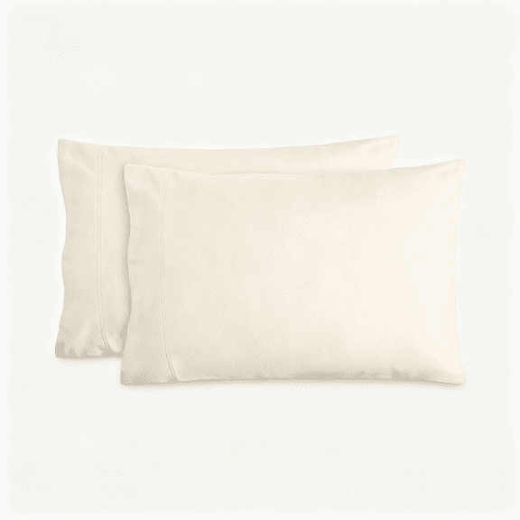 AUQ Flannel Pillowcases 100% Cotton (King Set of 2, Sand) | Velvety Soft, Cozy, Double Brushed, Heavyweight, Warm, Premium 100% Cotton Flannel Pillowcases