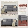 thumbnail image 6 of JAMFLY Sectional Sofa Couch Convertible L Shaped Sofas with Ottoman Small Sectional Couches for Living Room, 3 Seater Couch for Small Spaces, Dark Grey, 6 of 9