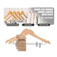 thumbnail image 1 of USTECH Gancho con Forma de Arco y Pinzas, con Acabado de Madera Resistente para Trajes, Pantalones y Faldas, Ahorra Espacio en el Armario con Muesca en el Hombro para Vestidos con Tiras, Paquete de 20, 1 of 5