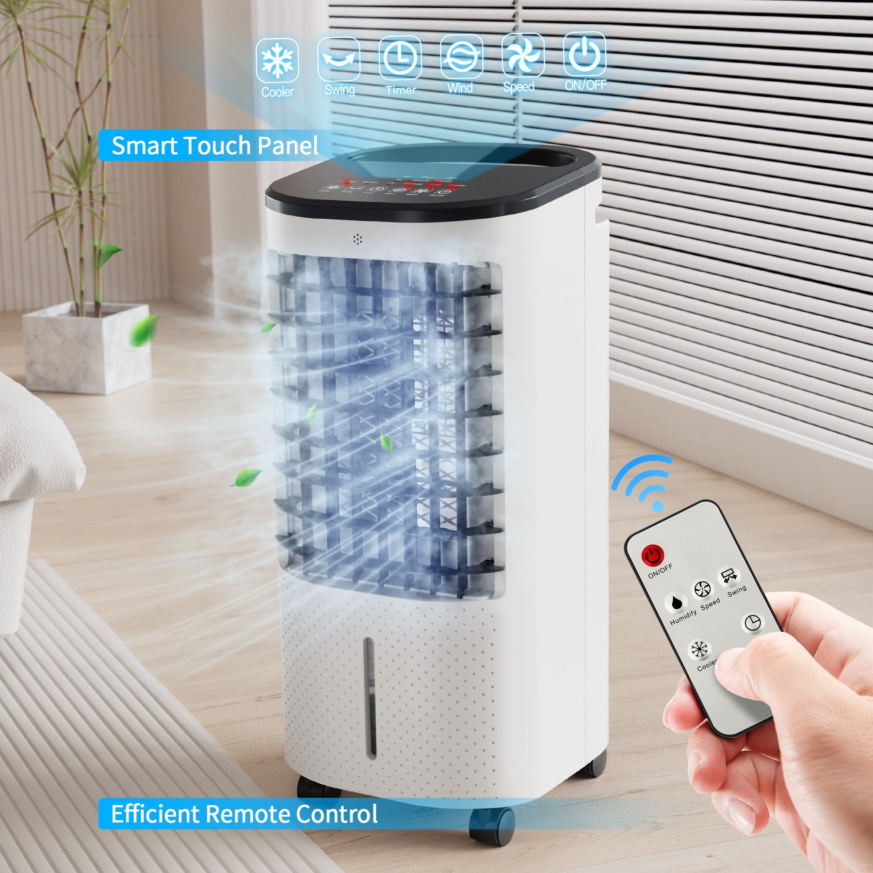 SUGIFT 206 Evaporative Portable Air Cooler Fan & Humidifier, White