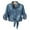 Blue, variant on Scyoekwg Clearance Trendy Long Sleeve Tops for Women Women's Casual Jean Top Knot Tie Denim Shirt Jacket 3/4 Sleeve Button Down Crop Blue M