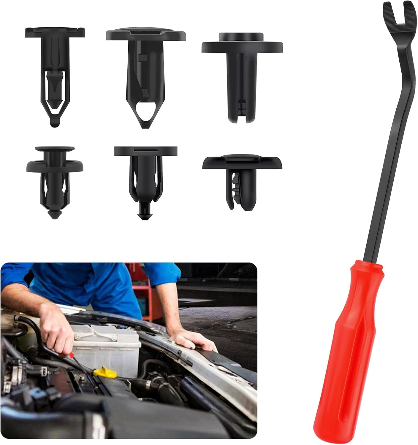 Wheel Clips WWS-120PCS Car Clips Kit With 6 Sizes, Retainer Clips Push Pins With 4 ...