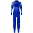 thumbnail image 2 of iEFiEL Girls Juniors Mesh Long Sleeve Shiny Rhinestone Decor Dance Gymnastics Jumpsuit, 2 of 7