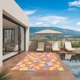 thumbnail image 3 of Watercolor Lemons Outdoor Rug for Patio/Deck/Porch, Non-Slip Large Area Rug 5 x 7 Ft, Summer Farmhouse Blue Floral Pink Indoor Outdoor Rugs Washable Area Rugs, Reversible Camping Rug Carpet Runner, 3 of 8