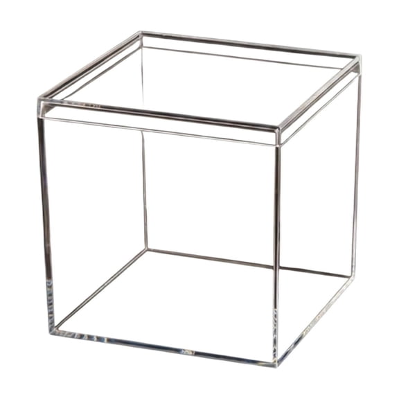 Clear Acrylic Square Box Transparent Plastic Storage Container for Display and Organization Durable Heavy Duty Material Multipurpose Small Item Case 4 inch