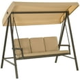thumbnail image 1 of Outsunny 3 Seater Patio Swing Chair, Outdoor Swing Seat, Beige, 1 of 9