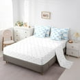 thumbnail image 5 of Castle Fairy Cute Bow-Tie 7-Piece Bedding Comforter Set for Children Girls,Stars Print King Bedding Sets,Geometric Grid Plaid Ultra Soft Bed Sheets,Lightweight Room Decor, 5 of 8