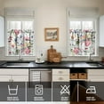thumbnail image 4 of Abstract Line Flower Powder 3-Piece Kitchen Curtains Set Kitchen Curtains Sets with Valance for Windows Rod Pocket Machine Washable Kitchen Decor Decorations (54"x18"+2x27.5"x24"), 4 of 6
