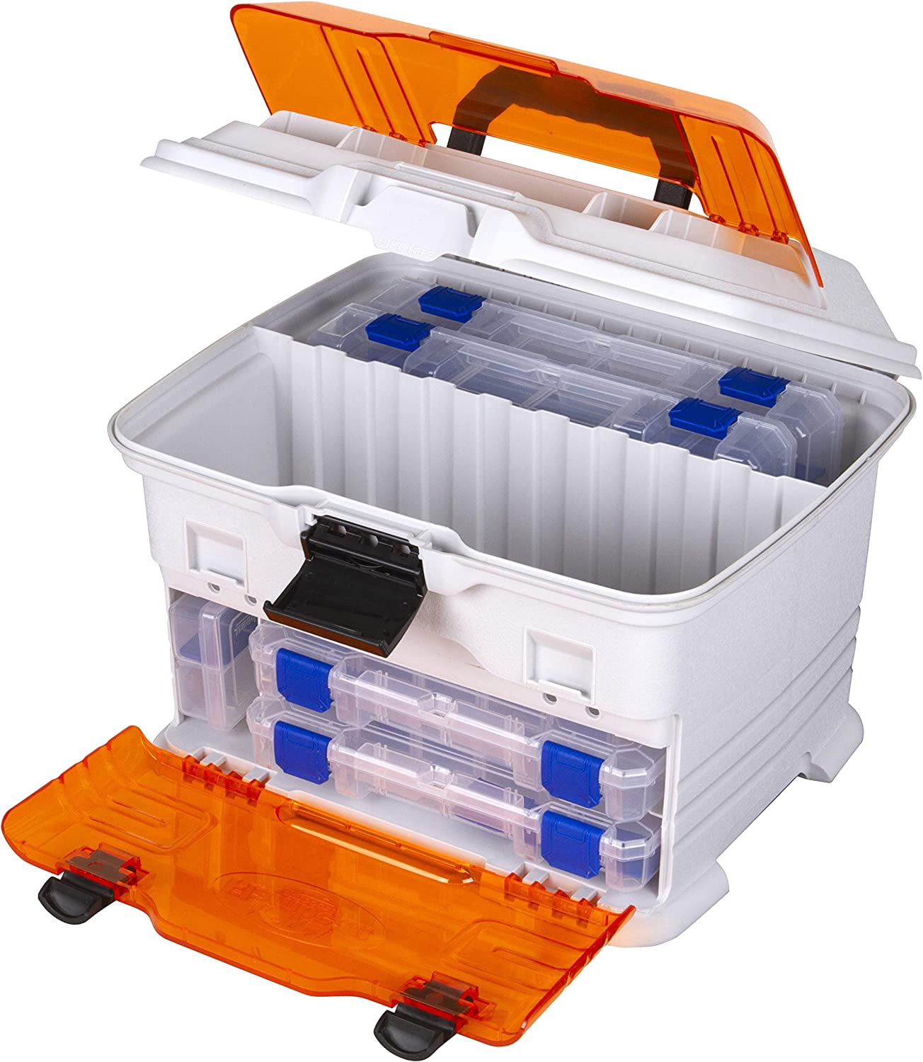 Outdoors T4P Pro Multiloader Tackle Box - Portable Fishing Lure Organizer Station With Zerust Anti-Rust Technology, Includes 5 Removable Tuff Tainer Boxes