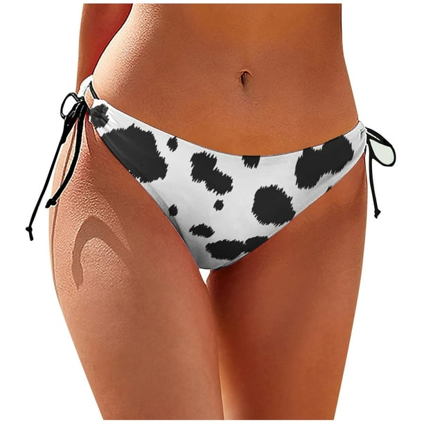 RPVATI Solid Tie Side Bathing Suit Bottoms for Women Bikini Low Rise