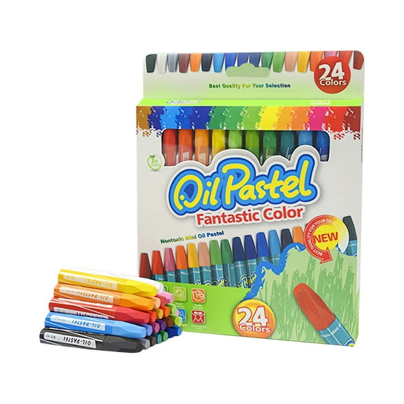 MOQIN Oil Pastels, 24 Assorted Colors,Oil Pastels for Kids Indoor Activities At Home,Soft oil Pastel Crayons Suitable for Artists Beginners Students Art Painting Drawing