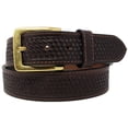 thumbnail image 2 of 45-46  Men's 1 1/2" Wide Brown Leather Basket Weave Tooled Casual Jean Belt 26AA90BR, 2 of 3