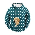 thumbnail image 5 of Lcziwo Men Big Pouch Hoodie Long Sleeve Cat Dog Pouch Sweatshirt Unisex Casual Loose Polka Dot Print Pullover Fall Fashion Clothes Navy,XXL, 5 of 5