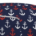 thumbnail image 3 of Anchor Pouf Cover with Zipper, Abstract Sea Theme with Grunge Display Worn Looking Marine, Soft Decorative Fabric Unstuffed Case, 30" W X 17.3" L, Vermilion Dark Blue, by Ambesonne, 3 of 5