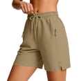 thumbnail image 6 of Yievot Athletic Shorts for Women Drawstring Elastic Waist Quick Dry Workout Gym Shorts with Zipper Pockets, 6 of 8