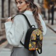 thumbnail image 3 of Eheartsgir Black Cat Floral Print Lightweight Mini Backpack, Adjustable Strap Travel Backpack with Zipper for Shopping Outdoor, 3 of 8
