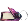 thumbnail image 4 of Rocae Neon Futuristic Dragon for Leather Luggage Baggage Tags ID Label Privacy Cover ID Label with Stainless Steel Loop and Address Card, 4 of 5
