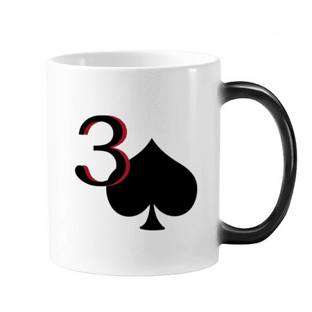 

Peace Jupiter Spade 3 Poker Mug Changing Color Cup Morphing Heat Sensitive 12oz