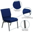 thumbnail image 4 of Flash Furniture HERCULES Series 21''W Stacking Church Chair in Navy Blue Fabric - Silver Vein Frame, 4 of 13
