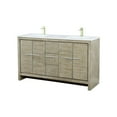 thumbnail image 2 of Rustic Acacia Double Bath Vanity 60 in. W x 20 in. D, Cultured Marble Top and Brushed Nickel Faucet Set, 2 of 7