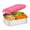 Pink, variant on LunchBots Medium Duo Snack Container - Divided Stainless Steel Food Container - Two Sections for Half Sandwich and a Side - Eco-Friendly - Dishwasher Safe - Stainless Lid - Aqua Dots