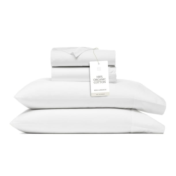 Juego de sábanas BOLL & BRANCH Signature Hemmed King White Organic