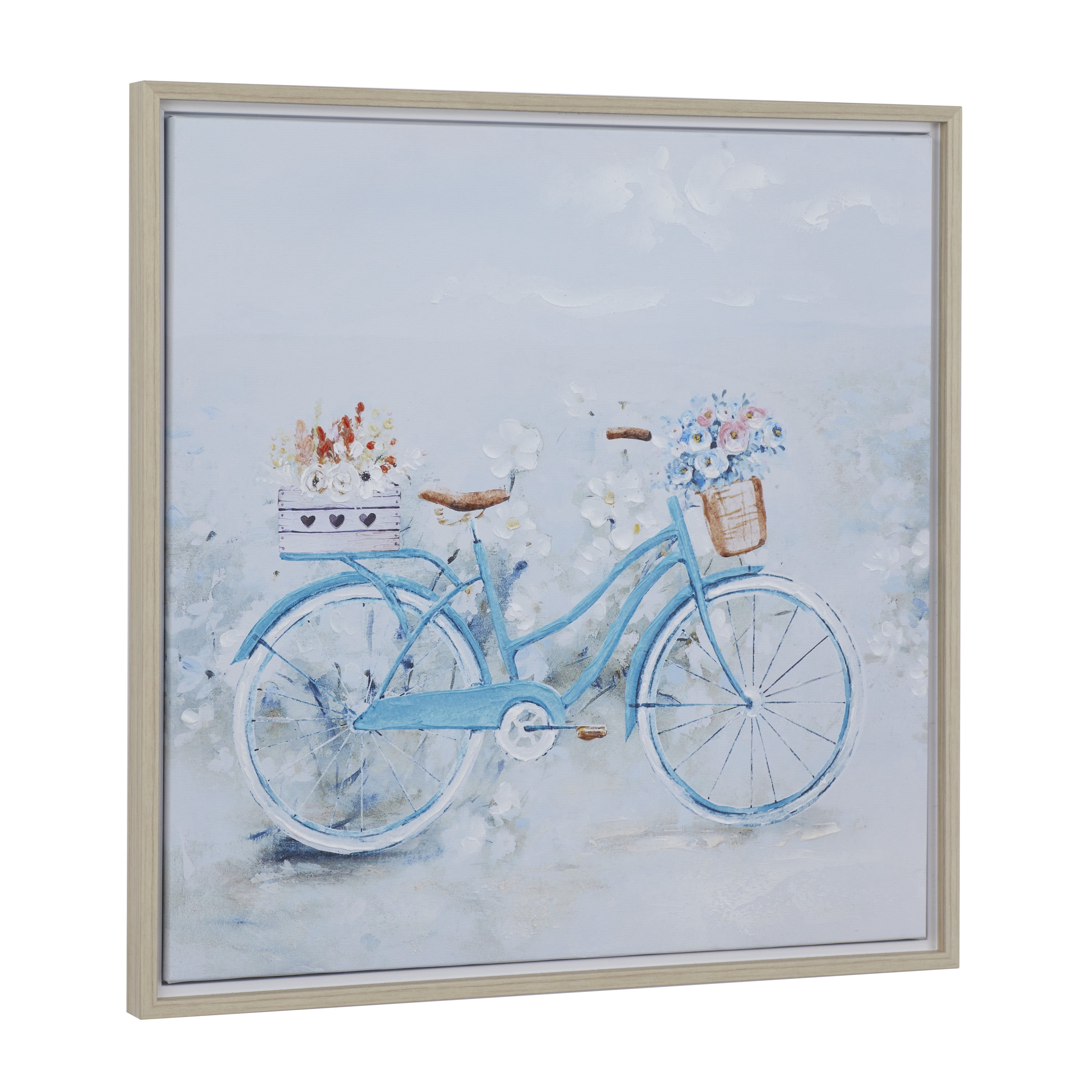 23" x 24" Bike Framed Wall Art with Tan Frame, by DecMode