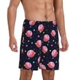 thumbnail image 2 of Wukai Cartoon Donut Planets Men’s Short Pajama Pants With Pockets Soft Sleep Pj Shorts for Men-Medium, 2 of 6