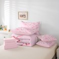 thumbnail image 6 of Manfei Baseball Ball Games 7pcs Queen Bedding,Cute Ribbon Bowtie Bedding Comforter Set Queen,Pink Reversible, 6 of 7