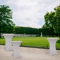 thumbnail image 4 of Housse de Table Ronde en Spandex pour Cocktail, Nappe Ajustée Extensible à Quatre Directions pour Fête en Plein Air DJ Salon Professionnel Banquet Mariage, 4 of 8