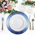 thumbnail image 5 of GZHJMY Blue Christmas Snowflake Round Placemats Set of 6, Non-Slip PVC Table Mats Washable Heat Resistant Place Mats for Kitchen Dining Table Christmas Home Decor, 15.4 Inch Table Mat, 5 of 7