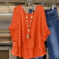 thumbnail image 5 of Homenesgenics Long Sleeve Shirts for Women Button Up Buttons V Neck Tops Trendy Dressy Blouses Casual Tunic Womens Fall Clothing New Arrivals Gray XL, 5 of 6