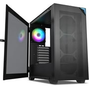 VETROO AL800 Full Tower E-ATX PC Computer Case w/Door Opening Design Tempered Glass-Black
