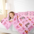 thumbnail image 4 of jejeloiu Pink Cowboy Boot Pattern Twin Comforter Sets Kids,Pink Bowknot Bedding Set For Girls,Reversible,2-Piece, 4 of 8