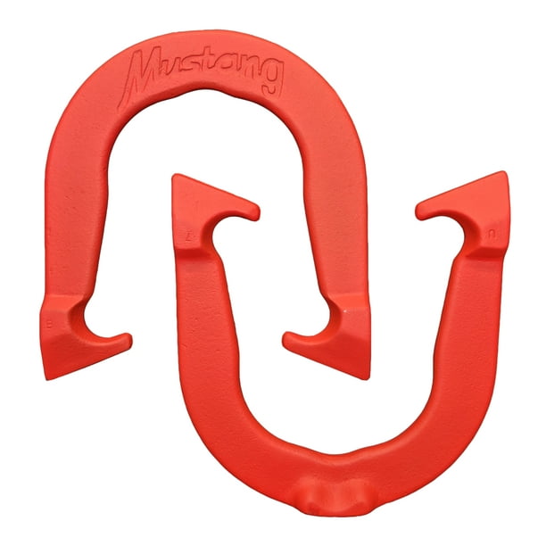Mustang Professional Pitching Horseshoes, Red, Single Pair (2