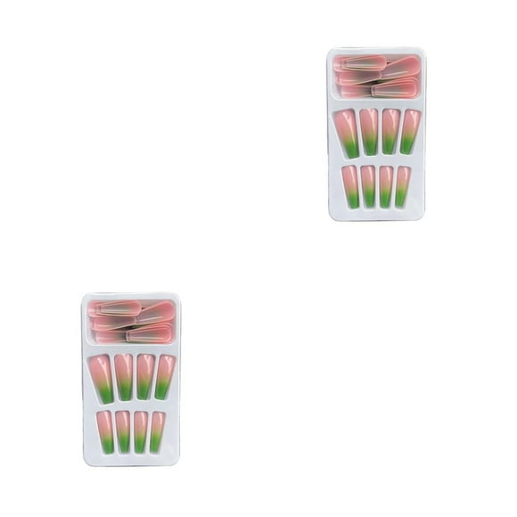 Juego de prensa de punta francesa Soidarity Gradient Extra Long Fashion Full Cover Ballerina Salon Kit de manicura para niñas Type4 NO4