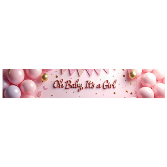 Oh Baby It's a Girl Décoration de Baby Shower Guirlande de Ballons Roses Révélation de Genre Décoration de Fête Toile de Fond Bannière de Célébration de Photographie