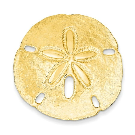 14k Sand - 14k Yellow Gold Medium Sand dollar Slide Pendant