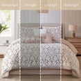 thumbnail image 3 of Nanshing Home 7 Pieces Comforter Set, California King, Blush, Jacquard Floral Pattern and Classy Damask Medallion Design, Ultra Soft, Includes Bed Skirt, Shams and Decorative Pillows, 3 of 7
