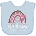 thumbnail image 3 of Inktastic Gigi and Papa Love Me Rainbow Girls Baby Bib, 3 of 4