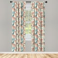 thumbnail image 3 of Ambesonne East Curtains, Japanese Nature, Pair of 28"x95", Salmon Pale Green Blue, 3 of 5