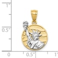 thumbnail image 4 of FJC Finejewelers 14k Two-tone Gold Small Lady Liberty On American Flag Disk Charm, 4 of 7