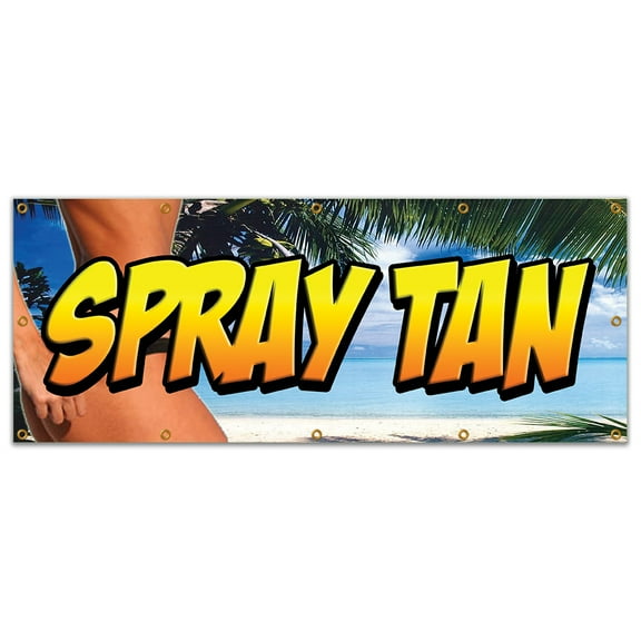 48"x120" SPRAY TAN BANNER SIGN tanning salon spa lotion signs suntan