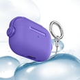 thumbnail image 3 of for Airpods case Clear,Shockproof Clear Case for AirPod 1st & 2nd Gen case,Full Protective Soft TPU Drop Protection Accessories Case with Keychain Charging Case for Women Girls Men,Purple, 3 of 6
