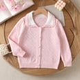 thumbnail image 5 of WQNVRNR Girls Button Cardigan- Fashion Cute Lightweight Long Sleeve Fall Casual Tops Pink Size 5, 5 of 9